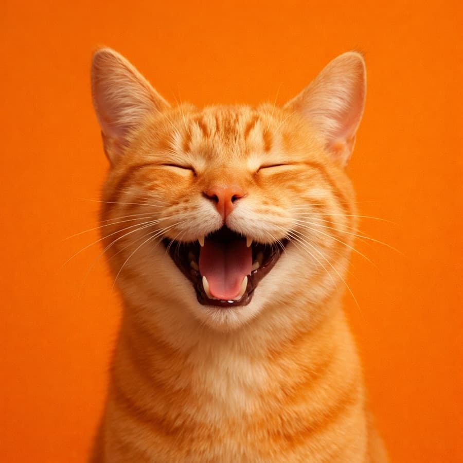 A happy orange cat